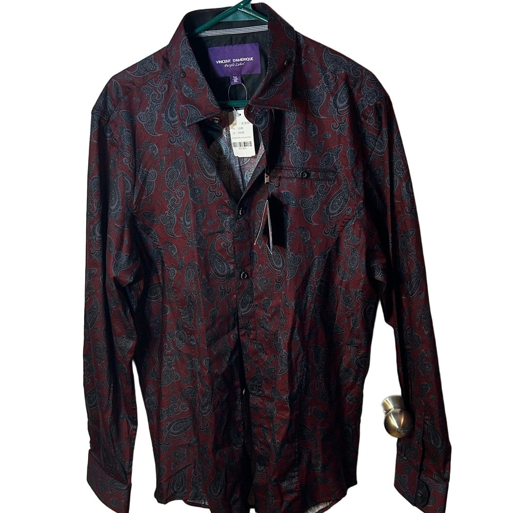 Vince Camuto Men's Paisley Dress Shirt - Red